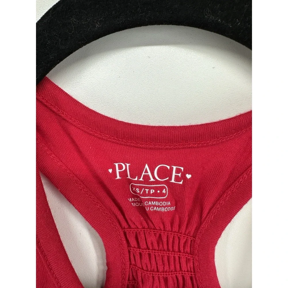 THE CHILDRENS  PLACE Red Love Usa  TANK TEE SHIRT Sequin Brand New‎